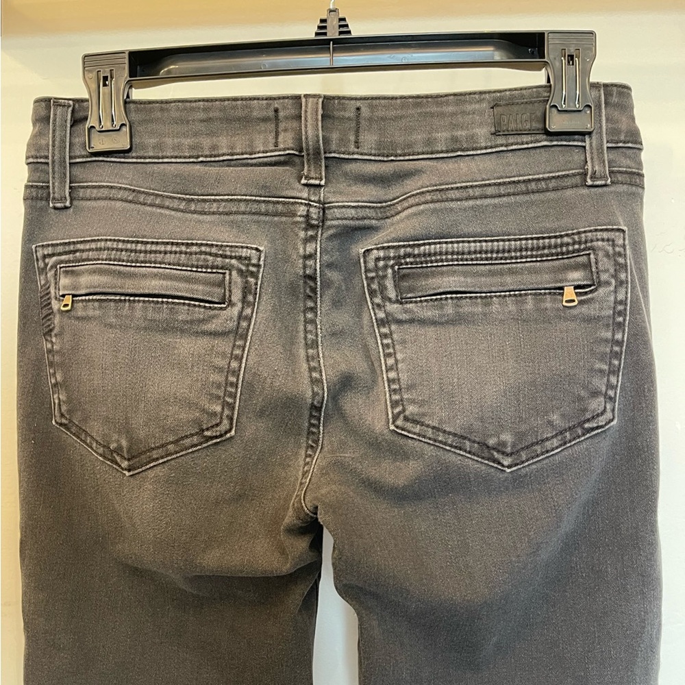 Paige Denim Jeans Moscow No Whiskers Moto Black Fade Skinny low-rise size 27 - Picture 7 of 14